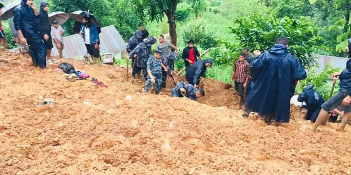 स्याङ्जामा पहिरोमा परी  ७ जनाको मृत्यु,एक जनाको जीवितै उद्धार
