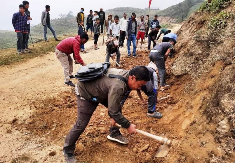जन्तेढुंगा  गाउँपालिकाका  ६ वडामा नेकपाको श्रमशिविर 