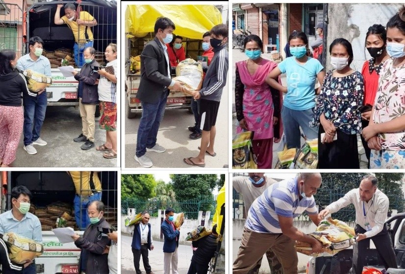 निषेधाज्ञा पीडितलाई एमाले खोटाङ–काठमाडौं सम्पर्क मञ्चको राहत 