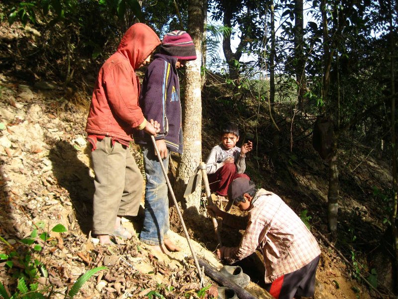 माघे संक्रान्तिलाई जंगलमा बन तरुल खोज्दै स्थानीय  