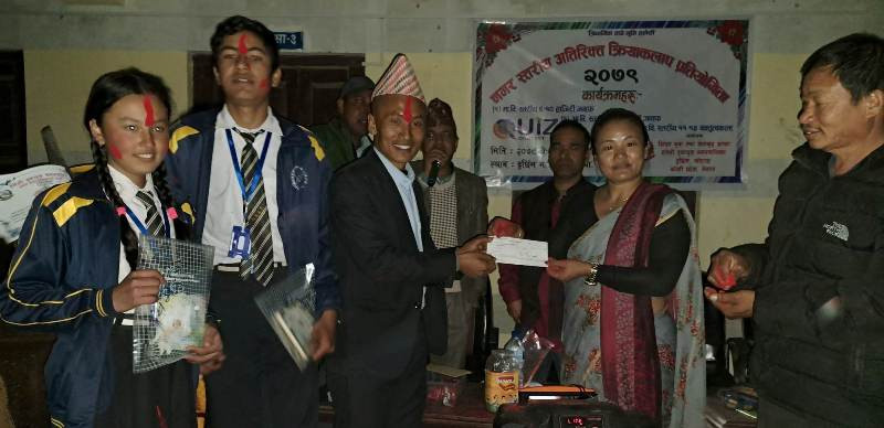 हाजिरजवाफमा सरस्वती मावि र बुलापन्थे माविले पाए ५०/५० हजार पुरस्कार 