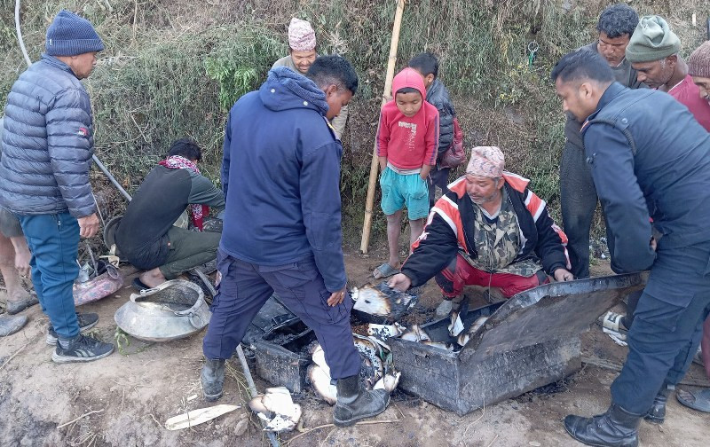 घर जलेपछि १५  दिनको सुत्केरीसहित १८ जनाको परिवार बिचल्लीमा