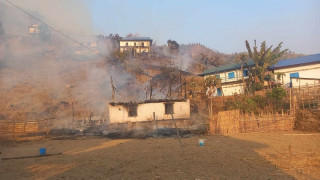 जङ्गलको डढेलो बस्तीमा पस्दा दुई घर जले