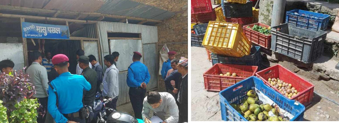 दिक्तेलबजार अनुगमन,  ‘मासुसँगै तरकारी र फलफूल जफत