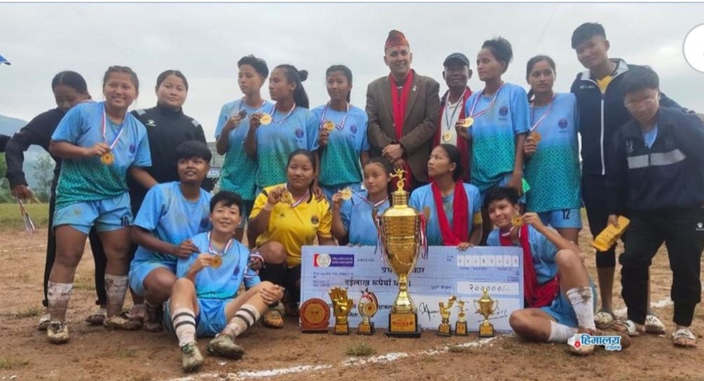 कोशी प्रदेश स्तरीय महिला फुटबल प्रतियोगितामा झापा बन्यो च्याम्पियन