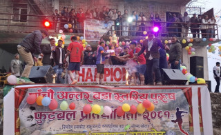 अन्तर वडास्तरीय पुरुष फुटबल प्रतियोगितामा केएफएलाई हराउँदै हलेसी च्याम्पियन
