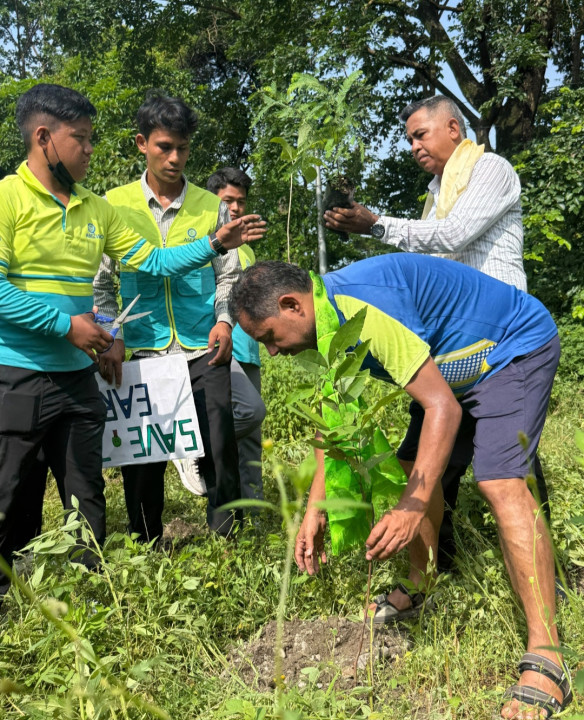 सेउती खोला आसपास विभिन्न प्रजातिका चार सय बिरुवा रोपियो